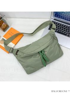 BagForLove - Oversized Waterproof Nylon Solid Color Minimalist Fanny Pack Product Description Color Green Bag Size Oversized Strap Type Adjustable Pattern Type Plain Closure Type Zipper Type Sling Bag Composition 100% Polyamide Material Polyamide Size Chart INCH CM Strap Length Bag Height Bag Width Bag Length 43.3 inch 9.8 inch 5.1 inch 16.1 inch Strap Length Bag Height Bag Width Bag Length 110 cm 25 cm 13 cm 41 cm Details Pictures Similar Products h2 { text-align: center; } /* æ¢è¡ */ li{ whi Solid Color Outdoor Shoulder Bag With Pockets, Casual Nylon Shoulder Bag, Casual Khaki Nylon Shoulder Bag, Color Minimalist, Waist Bags, Designer Backpacks, Green Bag, Sling Bag, Fanny Pack