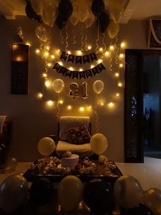 Unique Birthday Celebration Idea Surprise Birthday Decorations, Birthday Decorations At Home, Happy Birthday Decor, Birthday Room Decorations, Birthday Party At Home, Boy Birthday Decorations, Decor Ideas Bedroom, 21st Birthday Decorations