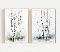 👀 Forest Tree Watercolor Paintings Set of 2 Prints Aspen Birch Tree Wall Art Minimalist Wall Decor Birches Artwork - multiple sizes to choose from 🌈 Set of 2 Print Aspen Birches series 🌈 print from my original watercolor painting 🌈 multiple sizes to choose from 🌈 materials: high quality matte paper 🌈 shipping: high-quality protective packaging with tracking number 🌈 sell unframed - need to be framed. 🎯 To see more art prints, please visit my shop: https://www.etsy.com/shop/ArtPrintify 🎨 자작나무 그림, Birch Tree Wall, Tree Watercolor Painting, Tree Watercolor, Nature Posters, Minimalist Wall Decor, Forest Wall Art, Wall Art Minimalist, Forest Art