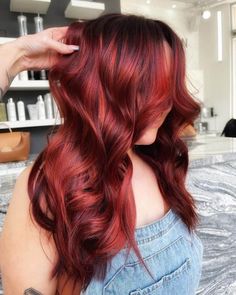 Titan Hair Color, Multi Dimensional Red Hair, Red Bayalage Hair, Dimensional Red Hair, Trendy Red Hair, Different Red Hair Colors, Red Hair With Highlights, Shades Of Red Hair