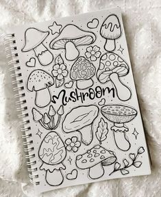 Nameplate Ideas, Mushroom Sketch, Relaxing Coloring Pages, Doddle Art, Whimsical Art Journal, Pokemon Sketch, Cute Easy Doodles, Graffiti Doodles, Doodle Art Drawing