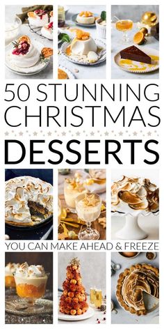 the cover of 50 stunning christmas desserts you can make ahead and freeze for dinner