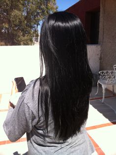 Long Blue Black Hair With Layers, Intense Black Hair, Very Dark Black Hair, Black Strait Hair, Black Hair Astethic, Jet Black Vs Natural Black Hair, Matte Black Hair Color, Dark Black Hair Medium Length