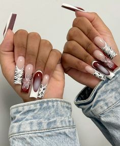 #nails #nailart #nailsofinstagram #naildesign Long Freestyle Nails, Boston Nails, Sweater Nail Art, Sqaure Nails, Nails Pictures, Acrylic Nail Designs Coffin, Long Acrylic Nail Designs, Aesthetic Nails