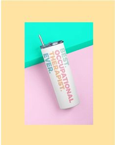 a white and pink tumbler with the words'best celebration ever'printed on it