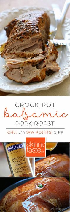 the crock pot barbecue pork roast recipe is ready to be eaten