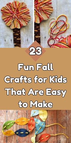 some crafts that are easy to make with yarn and paper flowers on the outside of them