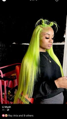 Unique Wig Hairstyles, Teenage Hairstyles, Future Hairstyles, Hair Details, Color Wigs, Creative Hair Color, Green Wig