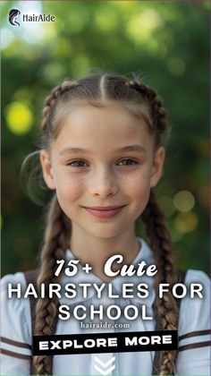 Morning Magic: Start your day right with these hassle-free and cute hairstyles for a perfect school morning. 🌞💁‍♀️ Hair For School Pictures, 4th Grade Hairstyles, School Pictures Hairstyles, Cute But Easy Hairstyles, Hair Styles Easy For School, Cute Braided Hairstyles For School, Hairstyles For School Braids, Picture Day Hairstyle, School Picture Day Hairstyles