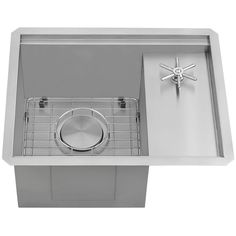 stainless steel kitchen sink with grid strainer