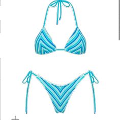 Trendy Blue Halter Neck Swimwear, Trendy Blue Tie-side Swimwear, Trendy Light Blue Swimwear For The Beach, Trendy Light Blue Swimwear For Beach, Trendy Blue Tie-side Bottom Swimwear, Triangl Swimwear, Color Blue, Packaging, Size Medium