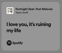 i love you, it's running my life by fortnight feat post malone