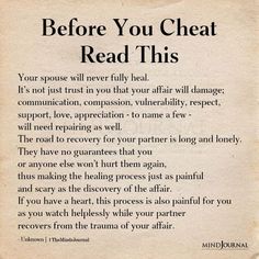 an old book with the words before you cheat read this