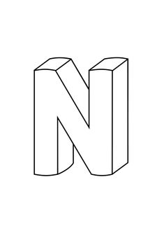 the letter n is made up of two blocks, one with a curved edge and one with