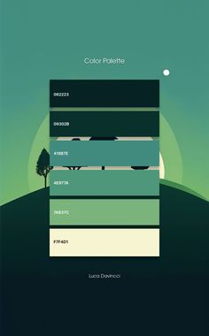 the color palette for this website is green and blue, with trees in the background