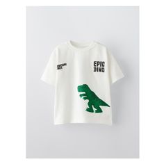 DINOSAUR FACES T-SHIRT Dino Tshirt, Dinosaur Tshirt, Neck T Shirt, Tshirt Print, Printed Shirts, Kids Tshirts, Round Neck, Short Sleeves, Zara