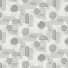 a gray and white wallpaper with circles on it