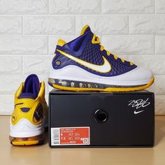 Nike Lebron 7 Vii Qs Media Day La Mens: Size 6 / Gs: Size 6 / Womens: Size 7.5 Color: Purple White Yellow Style Code: Cw2300-500 Condition: New With Box All Items Listed Are 100% Authentic, Purchase With Confidence. Shipped Within 48 Hours Of Purchase With Tracking Number Update. Feel Free To Message Us With Any Questions. Thank You Yellow Basketball Shoes For Sports With Round Toe, Yellow Basketball Shoes With Round Toe, Yellow Round Toe Basketball Shoes For Sports Events, Yellow Basketball Shoes With Boost Midsole, Yellow Basketball Shoes With Boost Midsole For Sports Events, Yellow Basketball Sneakers With Boost Midsole, Yellow Sneakers With Boost Midsole For Sports, Yellow High-top Sneakers For Sports Events, Nike Yellow Basketball Shoes With Air Max Cushioning