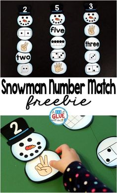 the snowman number match is an easy way to practice counting