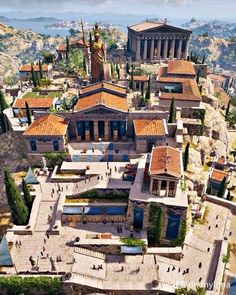 an aerial view of the acrobatic city of ephesia, greece