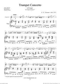 sheet music with the words trumpet concert