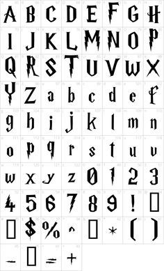 an old gothic alphabet with all the letters in black and white, including one letter