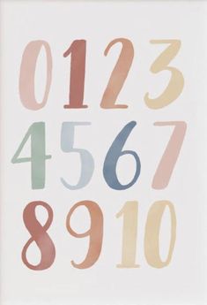 the numbers are arranged in different colors