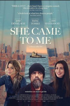 the movie poster for she came to me with two people standing in front of them