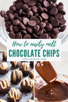 how to easily melt chocolate chips in minutes or less with only 3 ingredients and no baking required