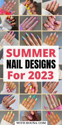 Bright Summer Nails Designs, Summer Nails Almond, Fun Summer Nails, August Nails