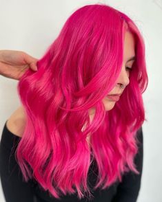 Lunar Tides Hair Colors (@lunartideshair) • Instagram photos and videos Hot Pink Hair Dye, Hair Perms, Pink Hair Dye, Colourful Hair, Neon Hair, Hair Dyes