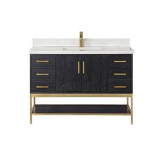 Looking to add style and warmth to your bathroom space? Featuring an exciting blend of textures and storage options, our Wildy Vanity Series embodies a fresh, modern aesthetic with an industrial edge. This piece doesn’t skimp on space, with a roomy main cabinet and full-extension, soft-closing drawers atop an open metal frame. A bottom open shelf adds optional storage or display space for luxury towels. The cabinet is adorned with a solid composite stone countertop featuring exquisite marbling a Black Bathroom Vanity Art Deco, Stone Countertop, Vanity Drawers, Plywood Cabinets, Cultured Marble, Single Sink Bathroom Vanity, Luxury Towels, Countertop Materials, Bathroom Vanity Set