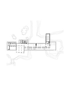 an architectural drawing of a building with several floors and walls, as well as the ground plan