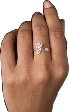 Ring Name, Name Ring, Letter Ring, Birthstone Colors, Name Rings, Ring Birthstone, Personalized Bridesmaid Gifts, Midi Rings, Custom Initials