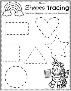 a printable worksheet for children to practice shapes