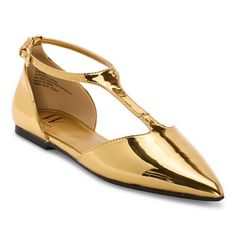 Add a touch of glam to your casual ensembles with these chic Worthington women's Lucan ballet flats featuring a look-at-me gold tone. Made from a durable material with a rubber sole, they feature a sleek pointed toe, a flat heel, and an adjustable ankle strap with a buckle closure. Wear them with everything from jeans to dresses. Closure Type: BuckleShoe Heel Height: 3/4 InchUpper/Outer Base Material: 100% PolyurethaneShoe Lining Material: PolyurethaneSole Material Content: 100% Thermoplastic-Ru Elegant Gold Pointed Toe Flats For Formal Occasions, Gold Flats For Summer Parties, Chic Gold Pointed Toe Flats For Formal Occasions, Gold Flats For Evening In Spring, Chic Gold Flats For Summer, Gold Pointed Toe Flats For Evening, Gold Flats For Summer Evenings, Gold Evening Flats For Summer, Gold Summer Evening Flats