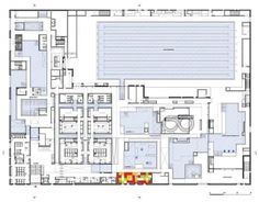 the floor plan for an auditorium with seating areas, and several rooms on each side