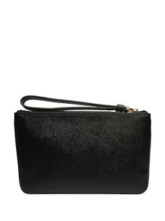 Coach Women's Crossgrain Leather Large Wristlet Black F57465 Black Pouch With Wrist Strap For Daily Use, Black Rectangular Clutch With Wrist Strap, Black Clutch Wallet With Wrist Strap, Black Clutch Pouch With Wrist Strap, Coach Clutch With Zipper Closure, Classic Clutch With Wrist Strap For Travel, Black Pouch Clutch With Wrist Strap, Black Rectangular Wristlet With Zipper Closure, Black Coach Wallet With Detachable Strap