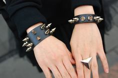 Studs And Spikes, Spike Bracelet, Jewelry Box Diy, Edgy Chic, Fashion Blogger Style, Jewelry Outfit, Bracelet Collection, Gothic Jewelry, Pandora Jewelry