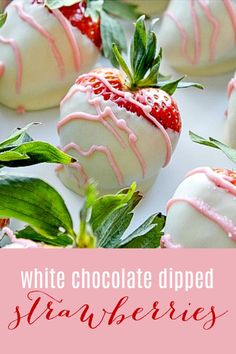 white chocolate dipped strawberries with pink glaze