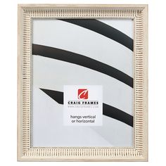 a white frame with black and white stripes on it