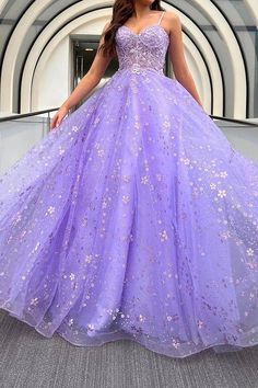 Lilac Bridal Dress, Lilac Formal Dress, Prom Dresses Flowy, Magical Fashion, Lilac Prom Dresses, Corset Prom Dress, Purple Wedding Dress, Pretty Quinceanera Dresses, Puffy Dresses