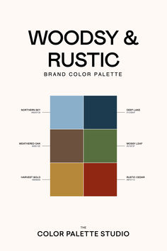 the logo for woody and rustic brand color palette