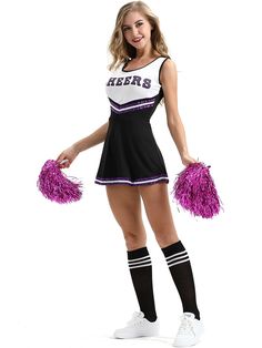 High School Cheerleader Costume Cheer Uniform Cheerleading Dress Blue Cheerleading Dress, High School Cheerleader, Cheerleader Uniforms, School Cheerleader, Cheer Costumes, School Uniform Dress, Cheerleader Outfit, Uniform Costume, Cheerleader Costume