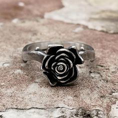 * Note: For back order items, please allow 14 working days of crafting time. This Vintage Rose Stainless Steel Gothic Ring is the... Gothic Bracelet, Bone Ring, Gothic Pendant, Gothic Ring, Christian Bracelets, Gothic Rose, Animal Bracelet, Viking Pendant, Viking Ring