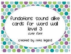 a polka dot background with the words, words of the day cards level 3 and below