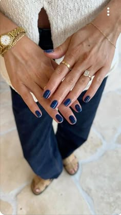 Autumn Winter Nails, Blue Gel Nails, Dark Blue Nails, Navy Nails, Navy Blue Nails, Cute Short Nails, Short Gel Nails, Basic Nails