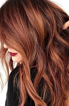 Cinnamon Hair Colors, Cinnamon Hair, Long Shag Haircut, Dark Red Hair, Wavy Hairstyles, Red Hair Color, Ginger Hair