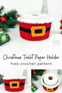 crochet christmas toilet paper holder free pattern