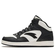 (WMNS) ANTA High Top Skateboarding Shoes 'Black White' 922348087-4 Skateboarding Shoes, Limited Edition Sneakers, Sport Sneakers, Shoes Black, Skateboarding, High Top, Black Shoes, High Tops, Skateboard